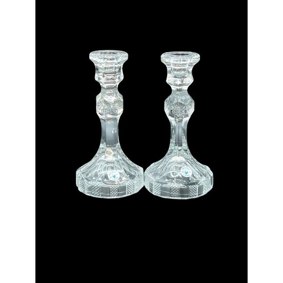 Vintage Viking Dalzel Candlesticks Clear crystal - Picture 5 of 8